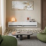 en.casa TV meubel Halmstad zwevend tv lowboard 180x31x30 cm wit