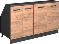 Vicco Rion Kastenset voor schuine wand – 140 cm Set van 2 kastrompen 60 cm diepte Krachtige eik goud