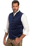 JP 1880 Heren Vest Traditionele Kostuum Fluweel Opstaande Kraag Diepblauw Maat 60