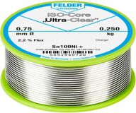 Felder ISO-Core Ultra-Clear Sn100Ni+ Soldeertin, loodvrij Spoel Sn99,25Cu0,7Ni0,05 0.250 kg 0.75 mm