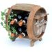 Dandibo - Casier à vin en bois tonneau à vin brun 33 cm 2110 bar casier à bouteilles petit tonneau tonneau en bois avec porte-verre