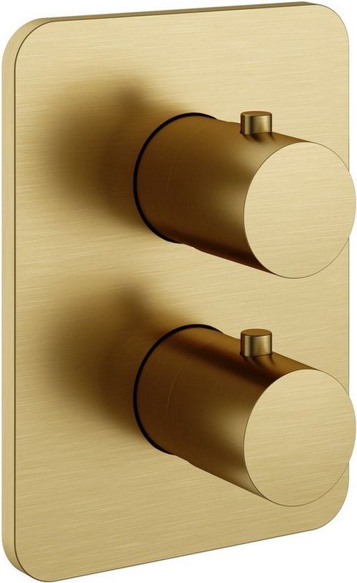 Hotbath Gal Afbouwdeel inbouwthermostaat - Geborsteld Messing PVD