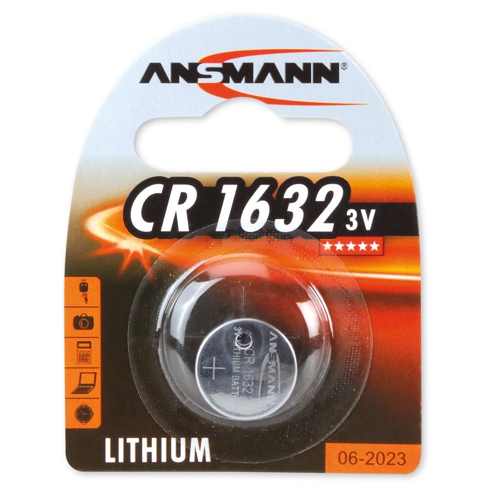 Ansmann CR1632 Lithium Button Cell Battery - 3V - 120mAh - Single Pack