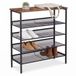 Merkloos Relaxdays Schoenenrek - 75x81x30 cm - industrieel - metaal - zwart-bruin