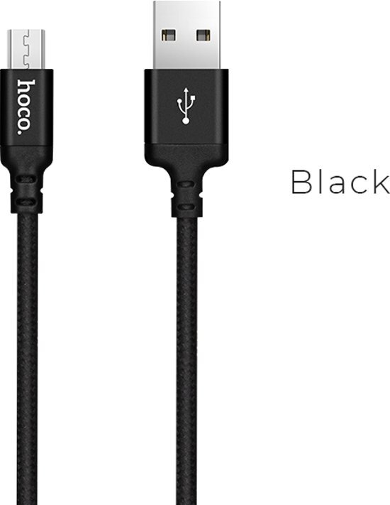 hoco USB kabel naar Micro USB zwart - 2 m