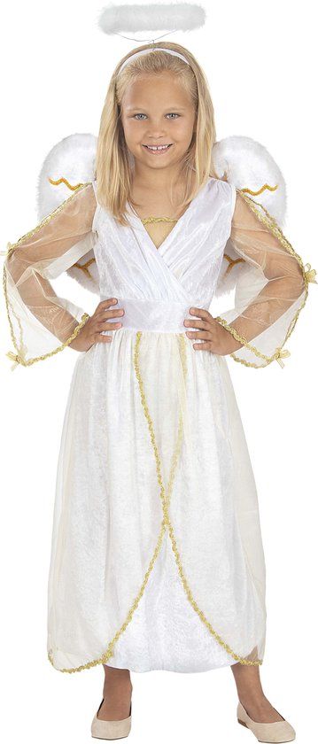 FUNIDELIA Luxe Engel Kostuum voor Meisjes - Maat: 107 - 113 cm