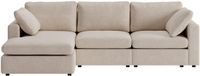 Hioshop Lux chaise longue canapé droit ou gauche incluant 2 coussins beige.