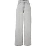Urban Classics High Waist 90'S Wide Leg Denim Broek Zilverkleurig W34