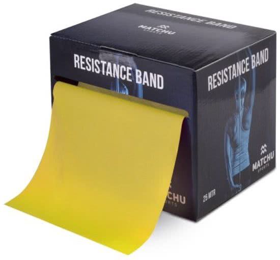 Matchu Sports Oefenband - Weerstandsband - Geel - 25 m
