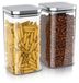 Arendo Pots de conservation, Set de 2, 1,65 Litre, Verre borosilicaté, Carré