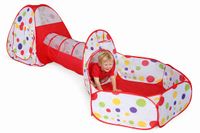 Goodz4All Rode Tunneltent 3-in-1 Speeltent Pop Up Tent met Ballenbak en Tunnel