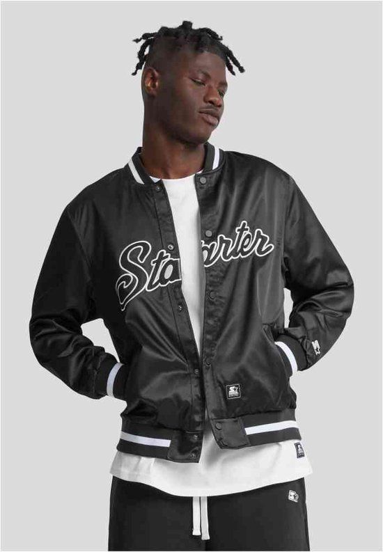 Starter Black Label Satin Varsity Jacket - Men's - Black - Size S