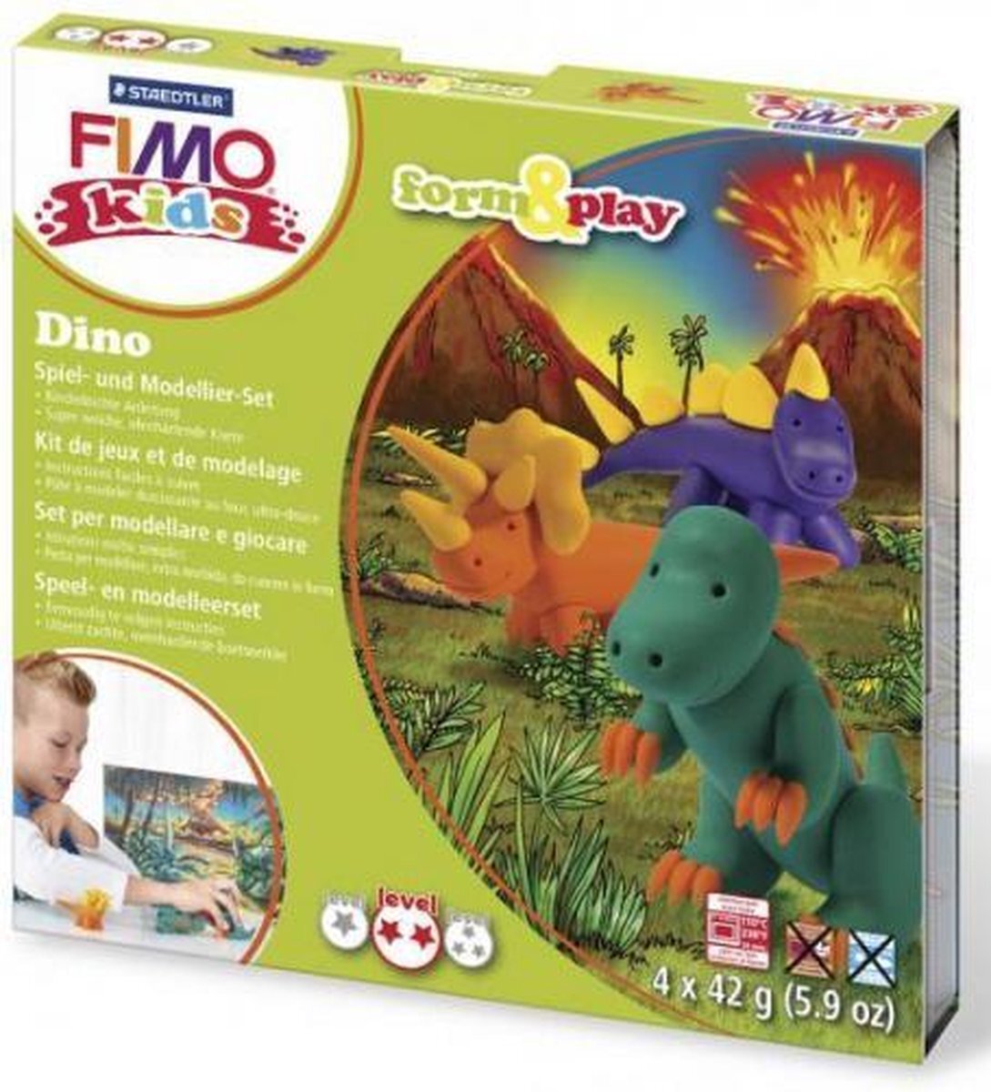 Fimo kids klei hobby pakket dino