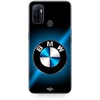 Maniacase Etui Oppo A32 BMW logo zwart en glanzend blauw