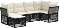 vidaXL - Tuinbank - Set - 6 - st - Zwart - poly - rattan