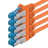 1aTTack.de CAT6 Gigabit LAN-kabel - 5 x 3,0 m 1000 Mbit/s - RJ45 oranje