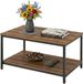 Merkloos Relaxdays Salontafel met opbergruimte - 42x80x50 cm - donkerbruin