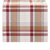 Elrene Home Mode Seneca Plaid Harvest Herfst/Thanksgiving Katoenen Console Middenstuk/Tafelloper, 13"x70"
