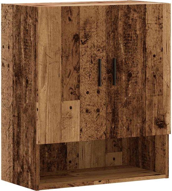vidaXL Wandkast 60x31x70 cm bewerkt hout oud houtkleurig