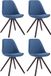 CLP Toulouse Set van 4 stoelen - Rond - Stof blauw cappuccino