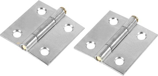 Qlinq Scharnier met Vaste Pen - Verzinkt - 40 x 32 mm - 2 Stuks