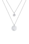 Elli Elli Elli Halsketting Dames Platelet Layering Ketting met Kristal in 925 Sterling Zilver Kettingen