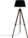 Merkloos Atmosphera Staande lamp - Vloerlamp - Tripod - Driepoot - Grijs/Bruine voet - Zwarte kap - Hoogte 145 cm