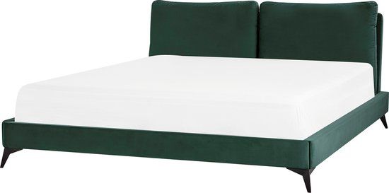 Beliani MELLE - Tweepersoonsbed - Groen - 180 x 200 cm - Fluweel