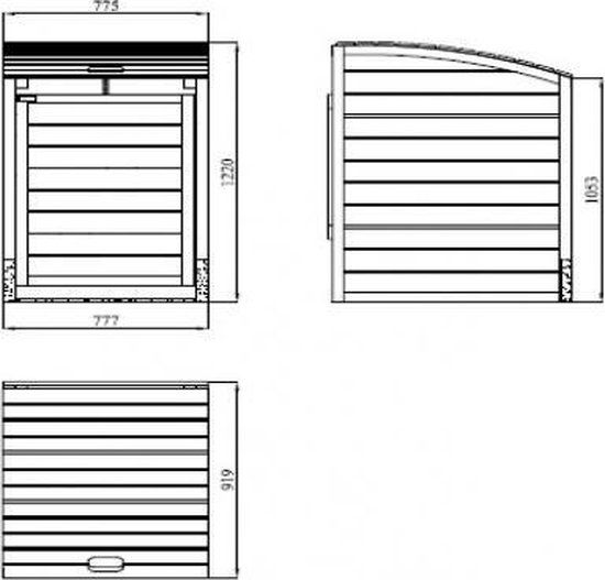 Intergard Bruine Houten Kliko ombouw voor 1 container - 80x122x90cm