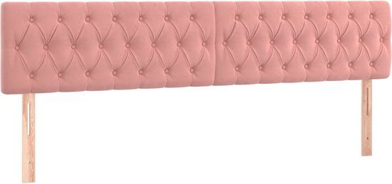 vidaXL Hoofdbord 200x7x78/88 cm fluweel roze