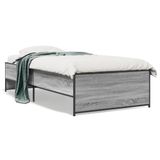 vidaXL Bedframe 90x190 cm - Grijs Sonoma Eiken
