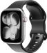 SBG Bracelet en silicone Compatible avec Apple Watch 1/2/3/4/5/6/7/8/9/10/11/SE/Ultra - 49/46/45/44/42MM - Bracelet de montre Noir