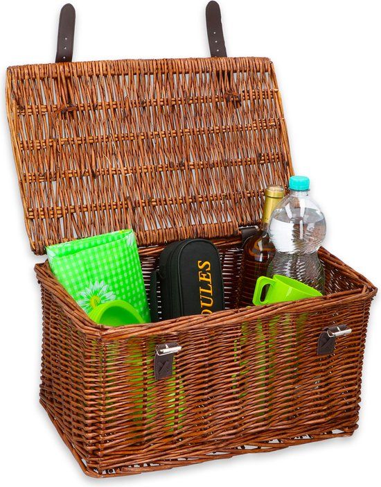 Rieten Fietsmand - Bruin - Voor - 45x30x25 cm - 30L - Max. 20 kg - Volwassenen