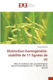 Editions Universitaires Europeennes Distinction-homogénéité-stabilité de 11 lignées de riz
