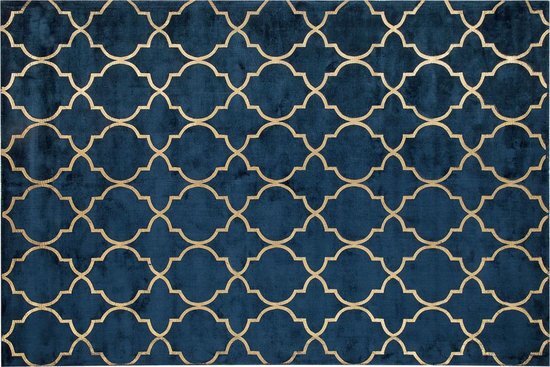 YELKI - Vloerkleed - Marineblauw - 80 x 150 cm - Viscose