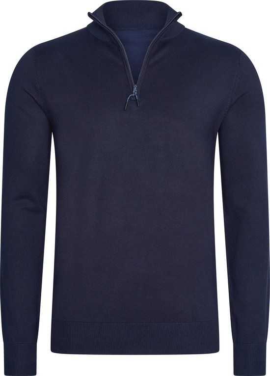 Mario Russo Men's Half Zip Sweater - Navy - XL