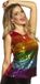 Boland - Top Pailletten regenboog (M) - Volwassenen - Showgirl - Pride