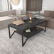 Hanah Home Moderne zwarte koffietafel, 120 x 60 x 45,8 cm