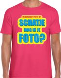 Bellatio Decorations Shoppartners Bv Foute party Schatje mag ik je foto verkleed/carnaval t-shirt roze heren XXL