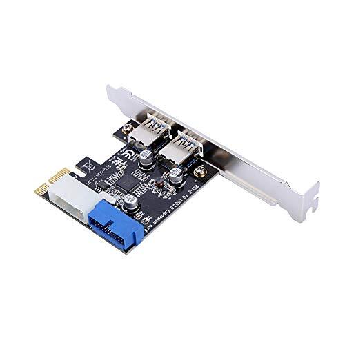 Tihebeyan PCI-E naar 2 USB 3.0 Hub-poort PCI Expansion Card Adapter met Front 20-PIN Interface