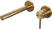 Brauer Gold Edition Inbouw Wastafelmengkraan met Rechte Uitloop en Rozetten Model A1 Goud Geborsteld PVD