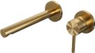 Brauer Gold Edition Inbouw Wastafelmengkraan met Rechte Uitloop en Rozetten Model A1 Goud Geborsteld PVD