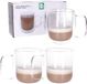 Merkloos Koffieglazen - 6x - dubbelwandig - 400 ml - theeglazen - hittebestendig