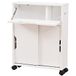 BAKAJI Ruimtebesparende kast, ideaal voor badkamer, keuken en krappe ruimtes, smalle opbergkast, wit, robuust meubel met 360° draaibare wielen, 2 schuifdeuren en 1 klep, 52 x 17 x 67 cm