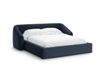 Lit coffre avec tête de lit 200x160cm en tissu structurel bleu roi