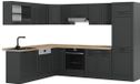 Vicco Hoekkeuken R-Line, Antraciet landhuis/Antraciet, 287 x 227 cm, WB Eik