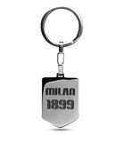 AC Milan Sleutelhanger "1899" van staal met zijdelings Key Asset, grijs