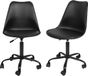 Bureau à domicile Lot de 2 chaises de bureau pivotantes noires