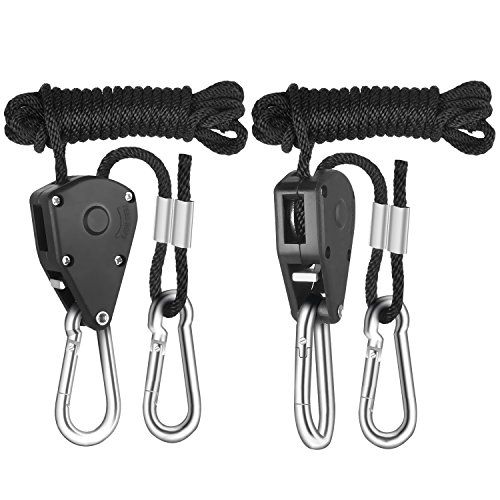 iPower kabelhanger met clips 6 stuks 3,2 mm dik 2,5 m lang robuust verstelbaar draagkracht 68 kg 1 pak. 0,3 cm (1/8 inch) zwart