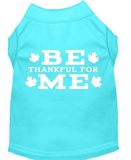 Mirage Be Thankful for Me hondenhemd, zeefdruk design, maat S, blauw